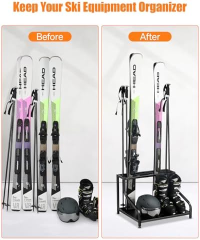 FHXZH Ski Storage Rack for Garage - Freestanding Ski Holders - Image 4