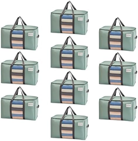 VENO 10 Pack Heavy Duty Moving Bags w/Clear Window,Extra Large Storage Bag by Veno