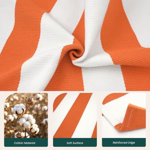 KOZYFLY Striped Rug 4x6 ft Orange and White Halloween Fall Front Door Rugs - Image 5
