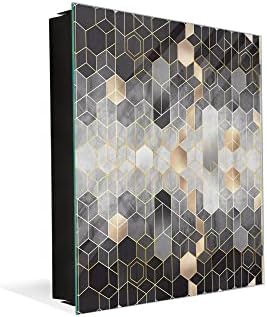 Concept Crystal 50 Keys Cabinet with Decorative Front Panel and Glass White Board KN06: Textures and Tiles 2 Series by ConceptCrystal