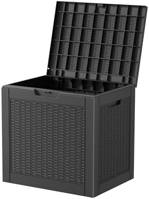 Vixzen 31 Gallon Outdoor Storage Box Waterproof, Lockable Outdoor Deck Box for Patio Cushions, Garden Tools, Pool Supplies (Black, 31 Gallon) - Image 2