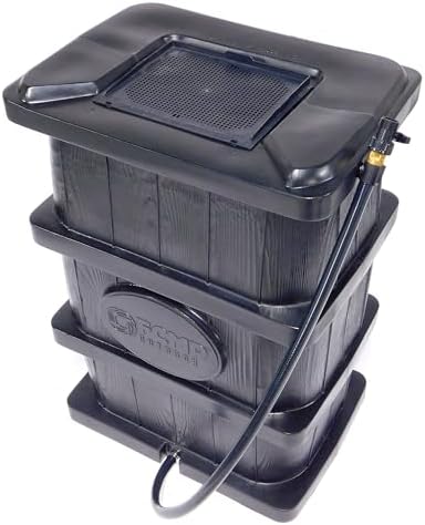FCMP Outdoor Slim Line Design Rain Barrel, 45 Gallon, Black by FCMPOutdoor