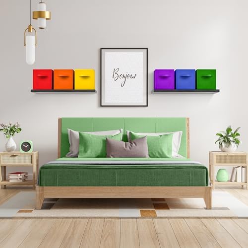 Sorbus Foldable Fabric Storage Cubes, 12 Pack (11 Inch, Deep Rainbow) - Image 3