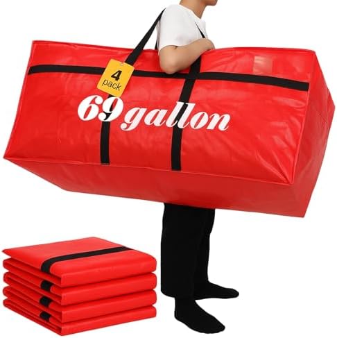 Windyun 4 Pack 69 Gallon Extra Large Moving Bags XXL Heavy Duty Storage Bag by Windyun