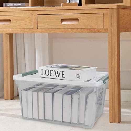 Plastic Latch Storage Box, 35 Quart, Pack of 6 Large Clear Bins - Image 7