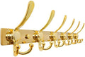 Dseap Coat Rack Wall Mount 24 Inch, Heavy Duty 12-Gauge Base vs Flimsy 1mm, Double-Thick Solid Anti-Snap Hooks, Stainless Steel 6-Hook Hanger Organizer for Clothes Hat Closet Entryway, Gold by Dseap