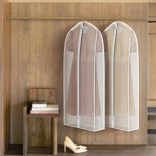 Zilink Garment Bags for Fur Coat Suit Bags for Closet Storage 50 in, White - Image 4