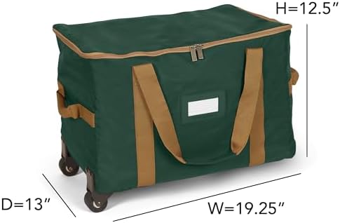 Covermates Rolling Adjustable Ornament Storage Bag, 19.25"W x 13"D x 12.5"H - Image 3