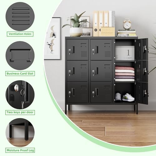 SUPEER 9-Door Metal Locker for Employees with Keyed Compartments - Image 4