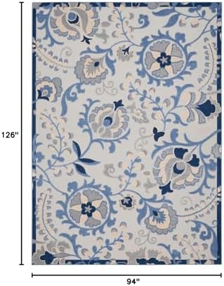 Nourison Home Aloha Blue Grey 7'10" x 10'6" Area Rug - Easy Clean, Non Shedding, Bed Room, Living Room, Dining Room, Kitchen (8' x 11') - Image 2