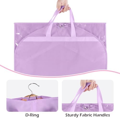 LOVEGRASS Kids Garment Bags for Dance with 4 Zipper Pockets, 6 Pack, Purple - Image 3