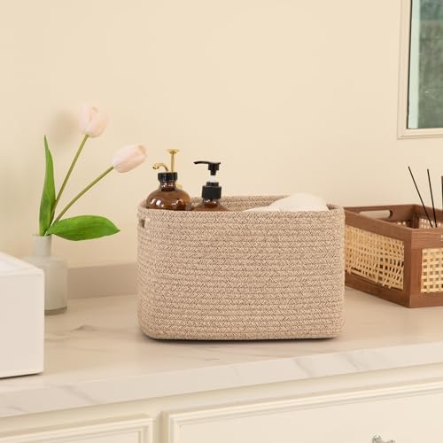OIAHOMY 4 Pack Storage Baskets for Organizing 24L Cube Storage Bins Brown - Image 5