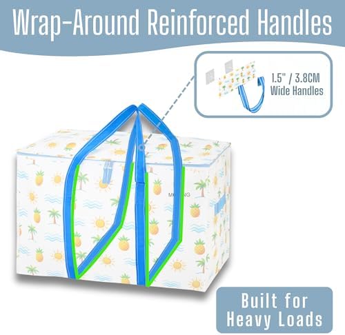 VENO 10 Pack Heavy Duty Moving Bags, Extra Large Storage Bags with Reinforced Handles & Strong Zippers, Foldable & Reusable Moving Box Alternative for Clothes & Dorm Storage - Image 3