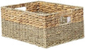 YAHUAN Natural Water Hyacinth & Seagrass Woven Storage Baskets – Wicker Storage Basket Organizer Bins with Handles for Home & Office Pantry Shelf (Large) by YAHUAN