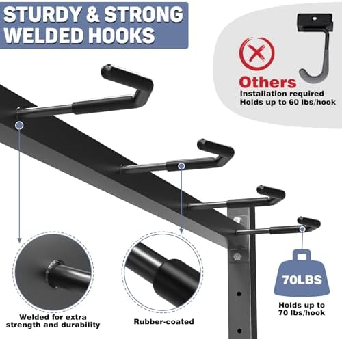 WALMANN Freestanding Bike Stand for Garage, 5 Bikes Vertical Bike Storage - Image 4