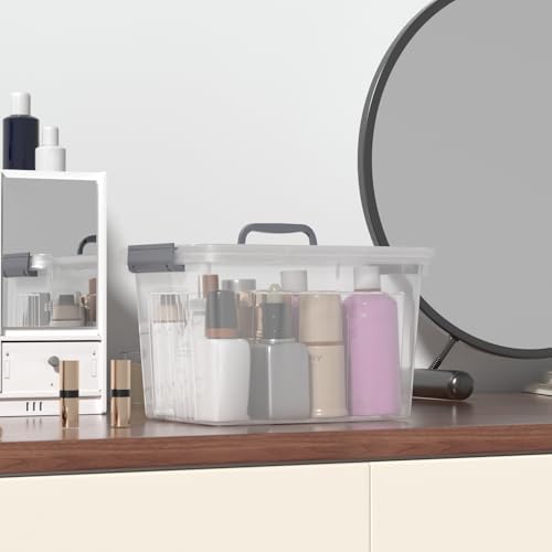 12 Quart Stackable Clear Plastic Latch Storage Bin with Lid, 6-Pack - Image 4