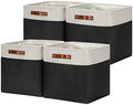 DULLEMELO Storage Baskets, 13 Inch Cube Storage Bins for Shelves Closet Storage, Foldable Linen Closet Organizers Storage Baskets for Closet Storage (4 Pack - 13" White&Black) by DULLEMELO