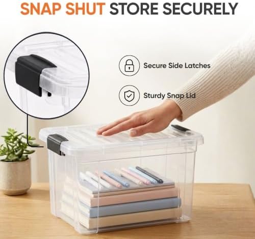 Superio 4.75 Quart Clear Plastic Storage Boxes with Lids, Stackable Organizer Containers, BPA-Free Storage Bins for Home, Office, School & Dorm, 6 Pack - Image 6