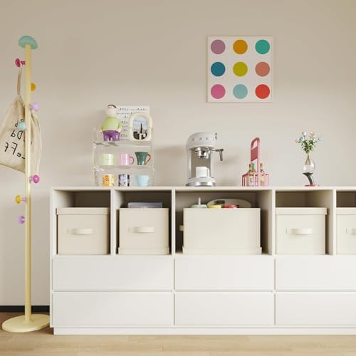 Extra large Fabric Storage Bins with Lids 22.8*15.8*15 in, 2-Pack Storage Baskets for Closet, Large Linen Organizers and Storage Bins for Bedroom, Collapsible Baskets and Bins with Handles, Off White - Image 4