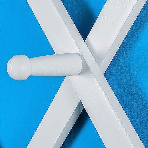 SKOLOO Accordion Wall Hanger with 28 Hooks, Modern Expandable Coat Rack Hat Rack for Wall, Solid Wooden, White - Image 5
