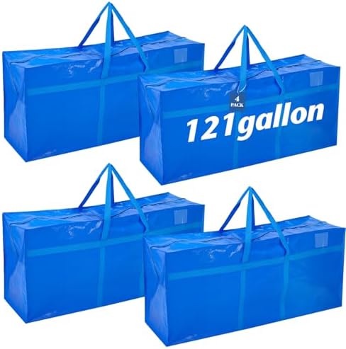 Windyun 4 Pcs 121 Gallon Extra Large Moving Bags XXL Heavy Duty Storage Bag by Windyun