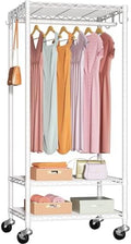 FUTASSI Rolling Clothes Rack, Clothing Racks for Hanging Clothes, White by FUTASSI