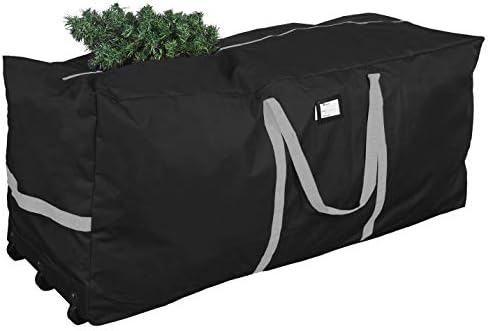 ProPik Rolling Christmas Tree Storage Bag, Fits Up to 9 Ft Tall Disassembled Trees, 28" H X 16.5" W X 60" L, 600D Oxford Extra Large Heavy Duty Xmas Container with Wheels & Handles (Black) - Image 2