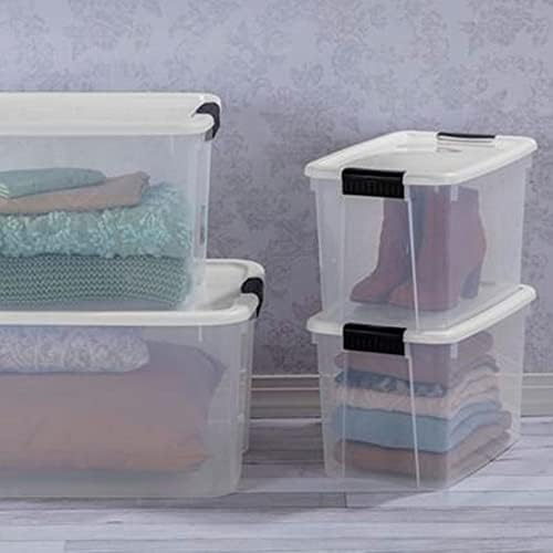 Sterilite 18-Pack Ultra Latching Box, Storage Bins with Lids, Clear Plastic, 30 Quart - Heavy-Duty Organizing Containers for Closet, Bathroom, and Office - Image 6