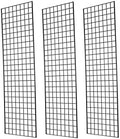 Heavy Duty Gridwall Panels Commercial Grade Grid Panel for Retail Display Wall, 2' Width x 6' Height, Black (Pack of 3) by 7RiversART