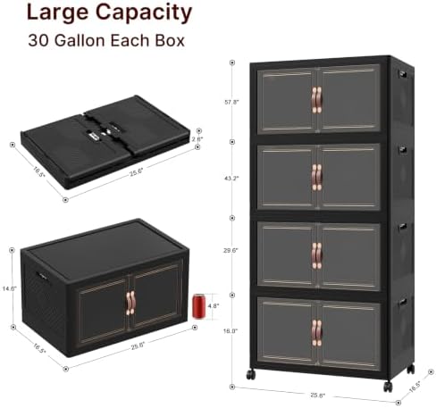 UAMFURI Stackable Storage Bins with Lids, 960QT Lockable Storage Cabinet - Image 2