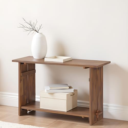 Alaterre Bethel Rustic Solid Wood Entryway Console Table, Natural - Image 6