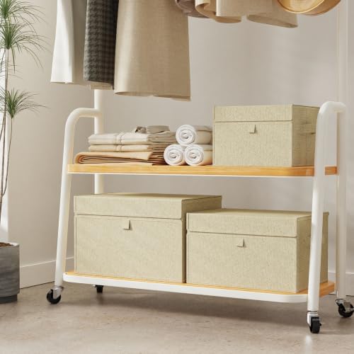 Collapsible Storage Baskets,13x9.1x7.9in,Grey and Beige,4 Pack - Image 5