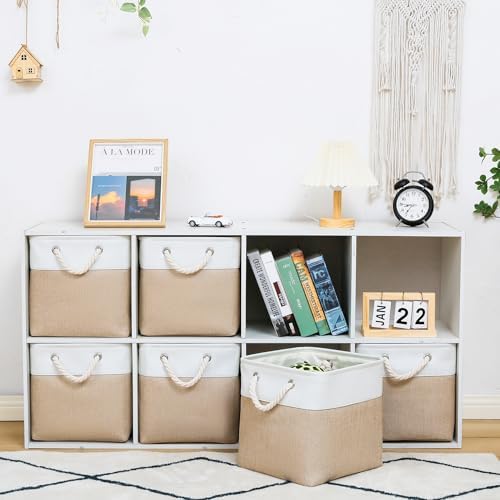 11 Inch 6 Pack Cube Storage Bins with Handles - Image 2