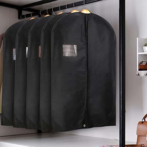 Woanger 24 Pack Black Garment Bag Bulk for Closet Storage - Image 5