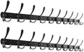 WEBI Coat Rack Wall Mount,37 5/8" Long Coat Hanger Wall,Coat Hooks Wall Mounted,Triple Hook Rack,10 Hooks for Hanging Coats,Clothes,Jacket,Hats,Black,2 Packs by WEBI