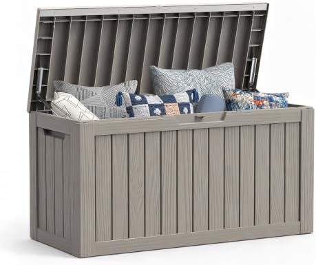 Mars Villa Deck Box, Outdoor Storage Box Waterproof, 80 Gallon, Grey by MarsVilla
