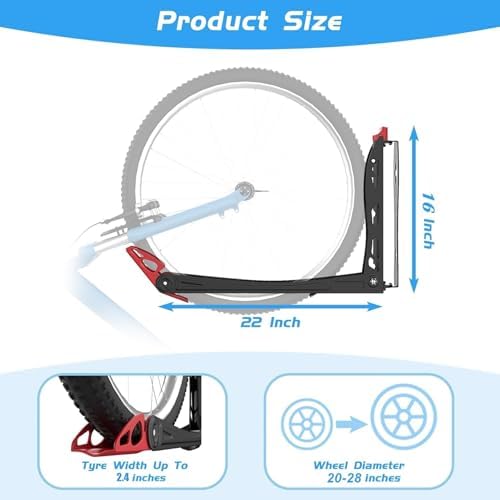 WALMANN BIKEPAL No Lifting Wall Mount Swivel Bike Rack, Bike Wall Hangers - Image 6