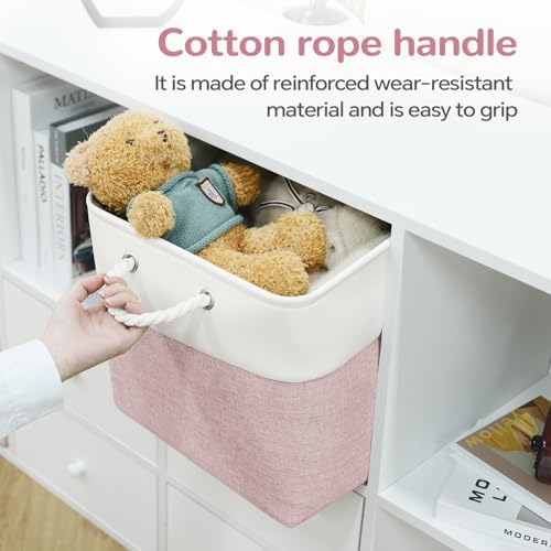 13x13 Inch Foldable Fabric Cube Storage Bins with Handles 6 Pack - Image 3