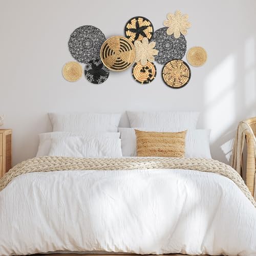 Tatuo 11 Pcs Boho Woven Wall Basket Decor Handmade Wicker Hanging,Fresh - Image 5