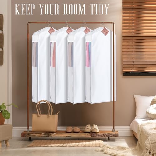 Briwooody Cotton Garment Bags, 4 Sets,Moth Protection,40 x 24 x 6 in, White - Image 5