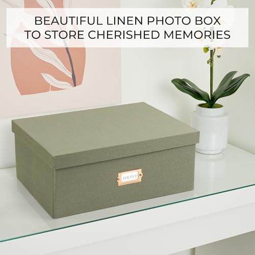 Decorative Photo Storage Box - Sturdy Linen Organizer Holds 1700 Photos - Image 7