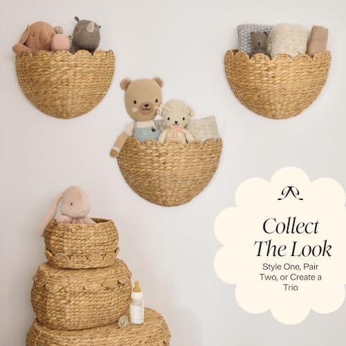 BEBE BASK Scalloped Wicker Wall Basket - The Original - 16 x 10 x 7 In - Image 4