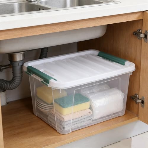 Latching Storage Bins with Lids, 20 Qt Stackable Box, 4-Pack - Image 4