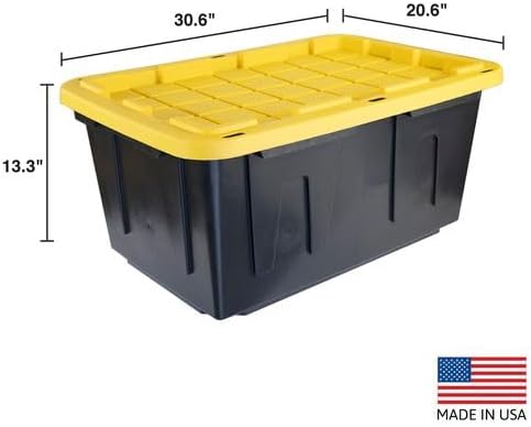 CX Heavy Duty 27-Gallon Stackable Plastic Storage Bins with Lids, 2 Pack - Image 2