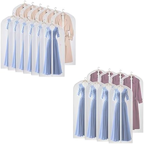 Garment Bags Dress Bag for Storage Dust-Proof Suit Protector Cover Bag with Zipper for Long Dresses, Suit, Coat Closet Clothes Storage, Set of 20 by Kntiwiwo
