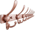 Dseap Coat Rack Wall Mount 37 Inch, Heavy Duty 12-Gauge Base vs Flimsy 1mm, Double-Thick Solid Anti-Snap Hooks, 16” Stud-Mount, Stainless Steel 10-Hook Hanger for Closet Entryway, Rose Gold by Dseap