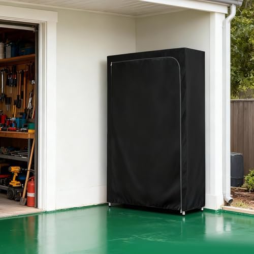 Rileytee Wire Shelf Cover,Heavy Duty 600D Dustproof Waterproof Shelf Covers for Wire Shelving,Outdoor Storage Rack Cover for Wire Rack with Zipper,Black,48"W x 18"D x 72"H - Image 7