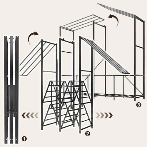 Umeiga Heavy Duty Portable Closet with Cover 1200Ibs Foldable Covered Clothes Rack for Hanging Armoire Wardrobe Closet System Freestanding Coat Storage Garment Racks 71" W x 71" H x 20" D - Image 3