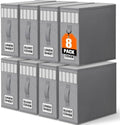 WOWBOX Sheet Organizers and Storage,Closet Bed Sheet Organizer Under Bed Storage and Organization with Label Cards & Clear Window for Bedding Sheets,Duvet Covers,Blankets (8 Pack，Gray) by WOWBOX