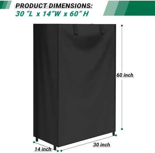 Storage Shelf Cover Waterproof Wire Rack Cover with Zipper 30"Lx14"Wx60"H - Image 3